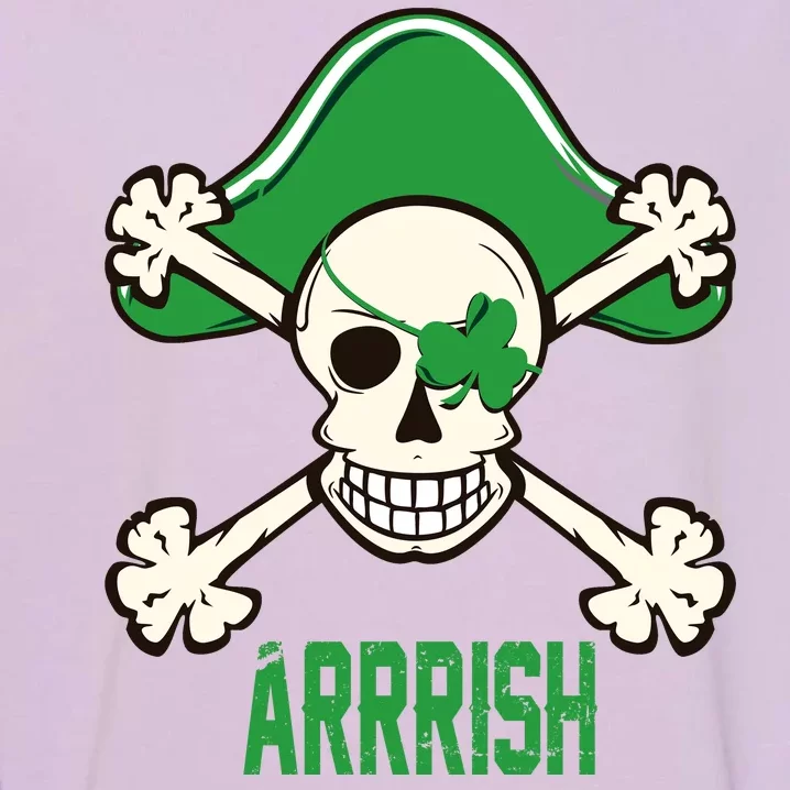 Arrrish Irish Clover skull St Patricks Day Garment-Dyed Sweatshirt