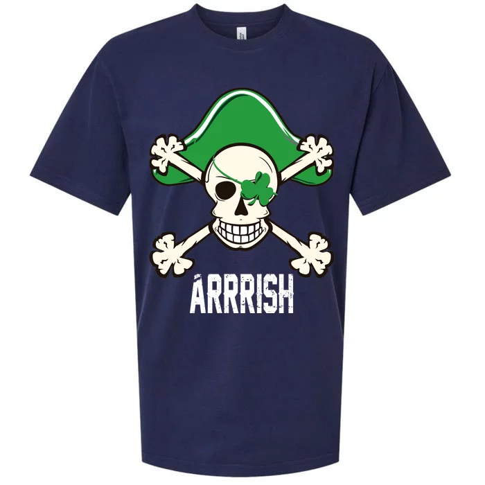 Arrrish Irish Clover skull St Patricks Day Sueded Cloud Jersey T-Shirt