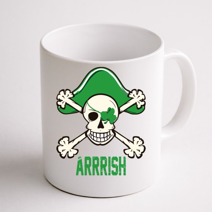 Arrrish Irish Clover skull St Patricks Day Front & Back Coffee Mug