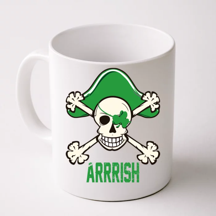 Arrrish Irish Clover skull St Patricks Day Front & Back Coffee Mug