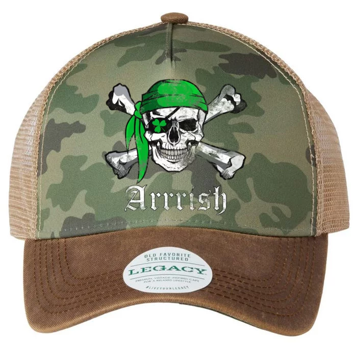 Arrrish Irish Pirate Skull Clover Legacy Tie Dye Trucker Hat