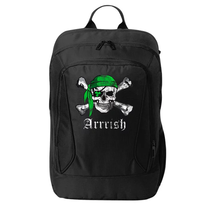 Arrrish Irish Pirate Skull Clover City Backpack