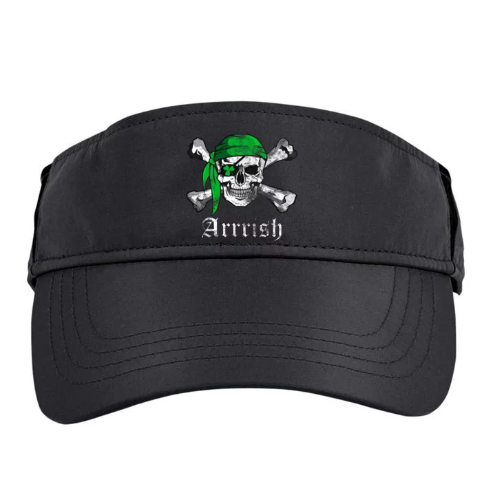 Arrrish Irish Pirate Skull Clover Adult Drive Performance Visor