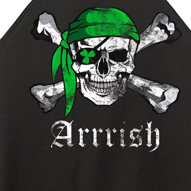 Arrrish Irish Pirate Skull Clover Women’s Perfect Tri Rocker Tank