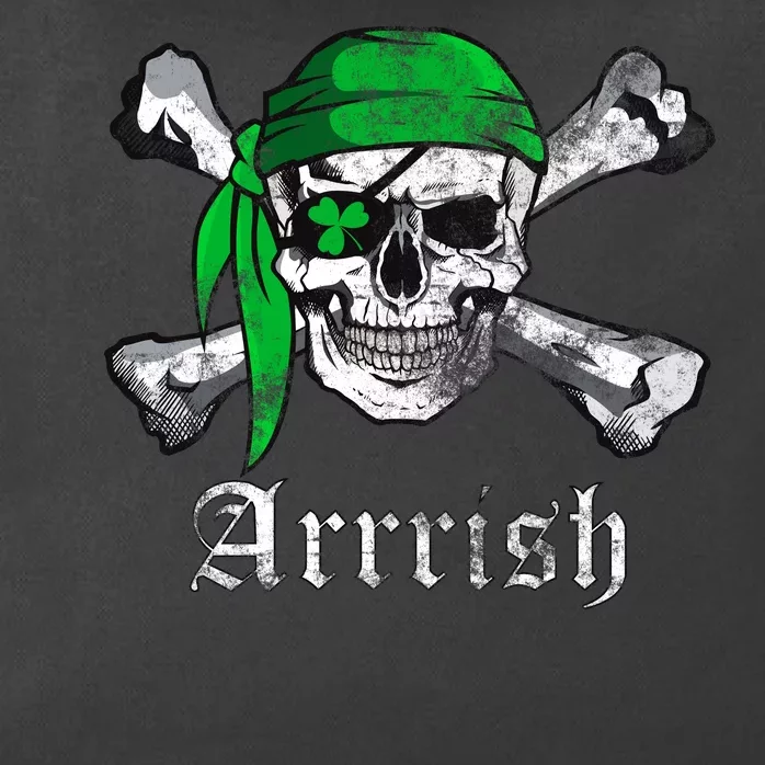 Arrrish Irish Pirate Skull Clover Zip Tote Bag