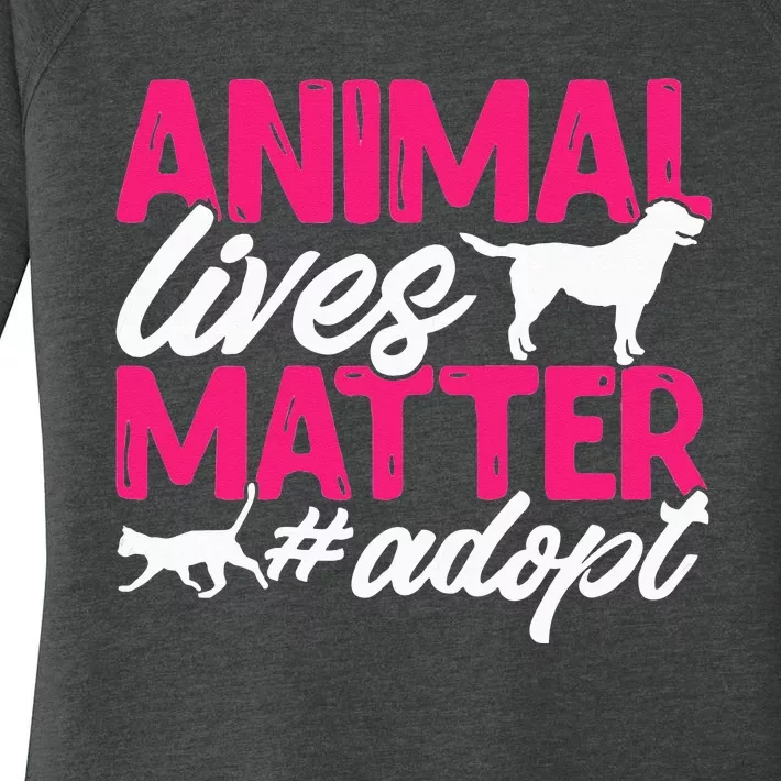 Animal Rescue Shelter Animal Lives Matter Adopt Women's Perfect Tri Tunic Long Sleeve Shirt