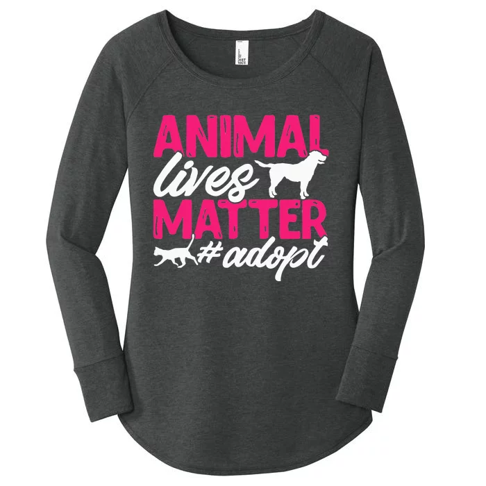 Animal Rescue Shelter Animal Lives Matter Adopt Women's Perfect Tri Tunic Long Sleeve Shirt