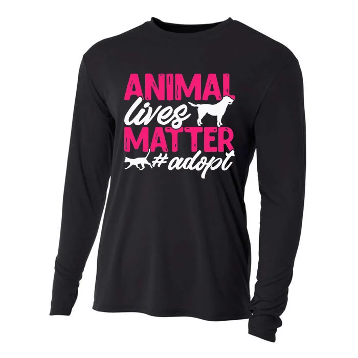 Animal Rescue Shelter Animal Lives Matter Adopt Cooling Performance Long Sleeve Crew