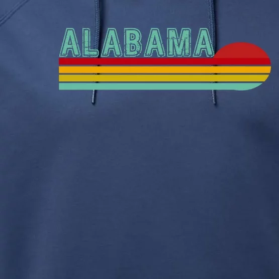 Alabama Retro Style Performance Fleece Hoodie