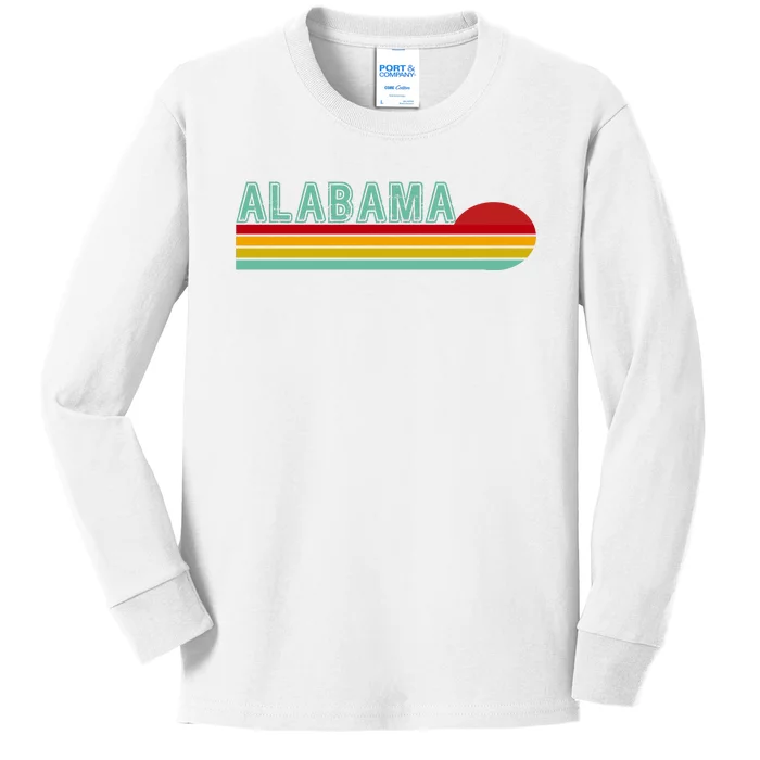 Alabama Retro Style Kids Long Sleeve Shirt