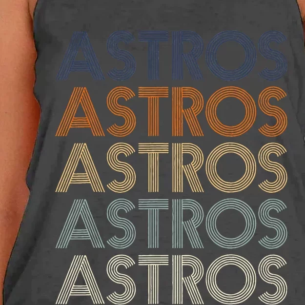 A.S.T.R.O.S Retro Style 70s 80s First Name Women's Knotted Racerback Tank