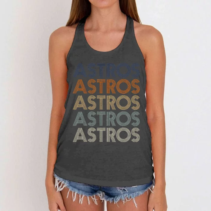 A.S.T.R.O.S Retro Style 70s 80s First Name Women's Knotted Racerback Tank