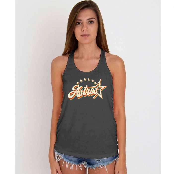 A.S.T.R.O.S Retro Style 70s 80s First Name Women's Knotted Racerback Tank