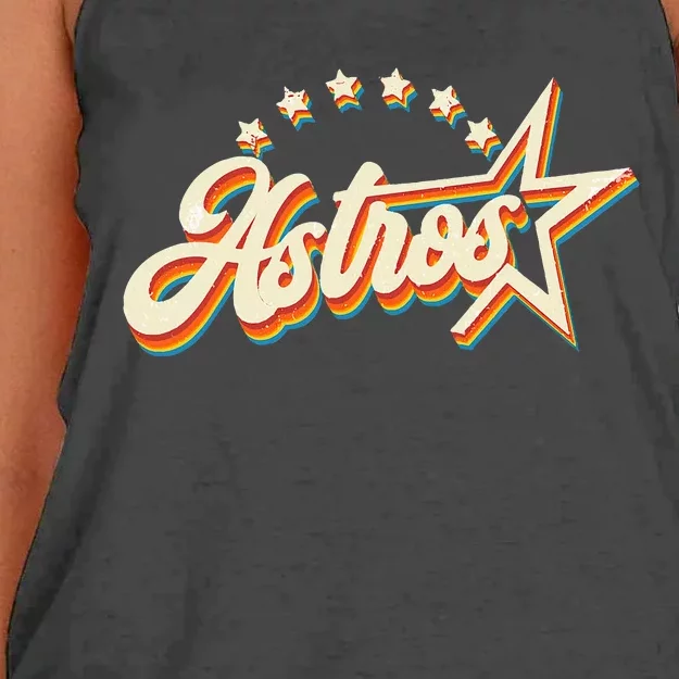 A.S.T.R.O.S Retro Style 70s 80s First Name Women's Knotted Racerback Tank