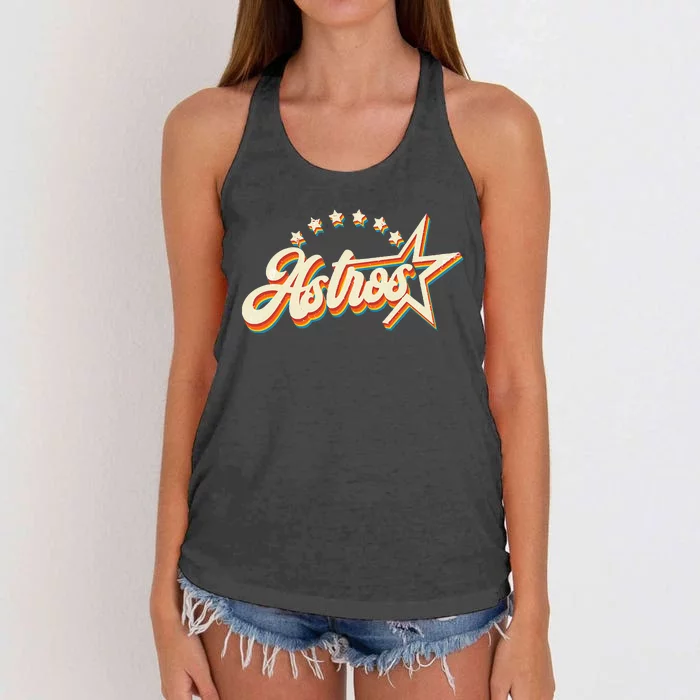 A.S.T.R.O.S Retro Style 70s 80s First Name Women's Knotted Racerback Tank