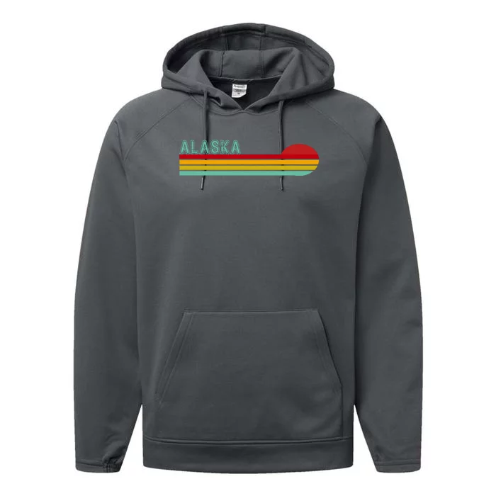 Alaska Retro Sunset Performance Fleece Hoodie