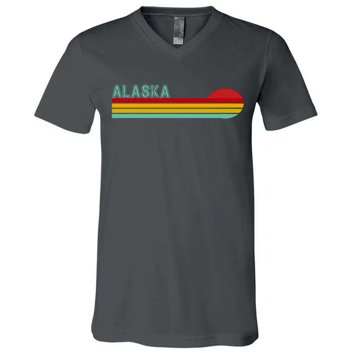 Alaska Retro Sunset V-Neck T-Shirt