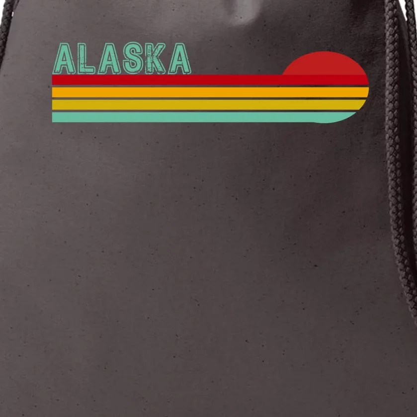 Alaska Retro Sunset Drawstring Bag