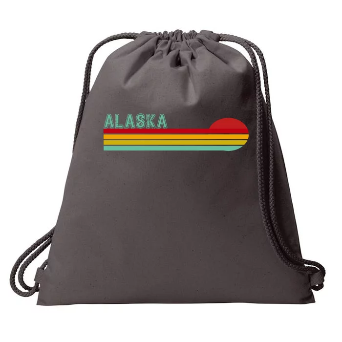 Alaska Retro Sunset Drawstring Bag