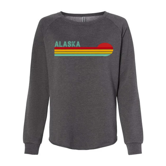 Alaska Retro Sunset Womens California Wash Sweatshirt