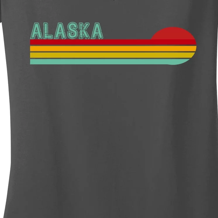 Alaska Retro Sunset Women's V-Neck T-Shirt