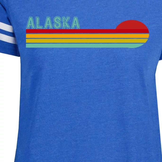 Alaska Retro Sunset Enza Ladies Jersey Football T-Shirt