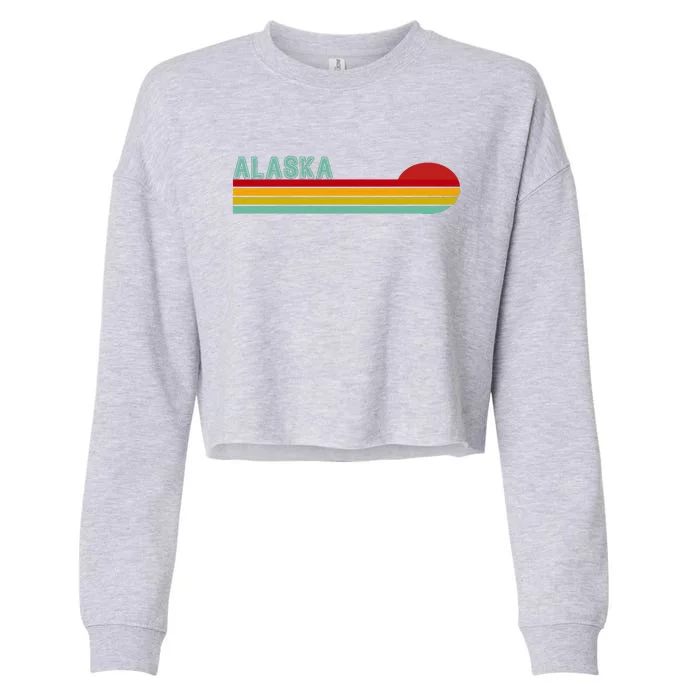 Alaska Retro Sunset Cropped Pullover Crew