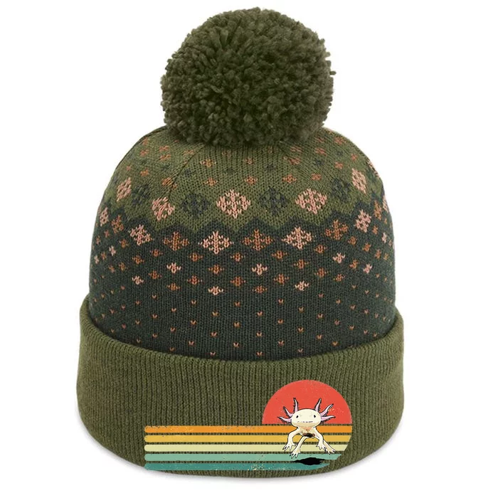 Axolotl Retro Style Animal Amphibian Pet Axolotl Lover The Baniff Cuffed Pom Beanie