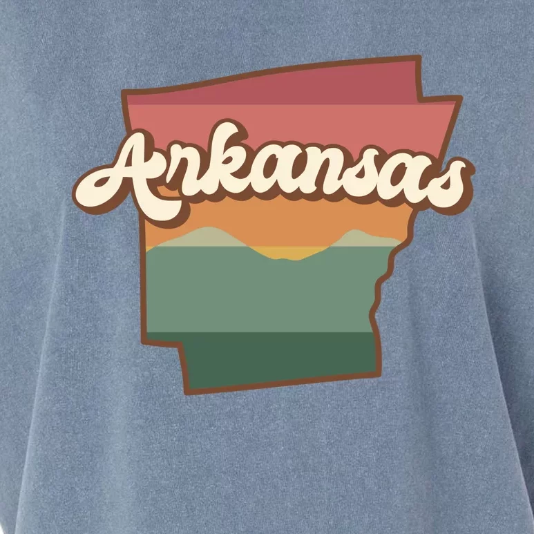 Arkansas Retro Sunset Garment-Dyed Women's Muscle Tee