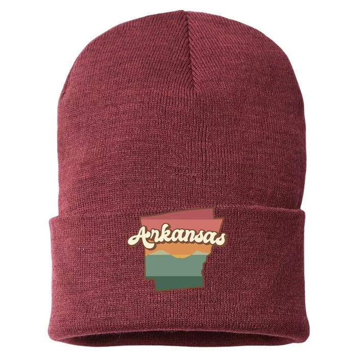 Arkansas Retro Sunset Sustainable Knit Beanie