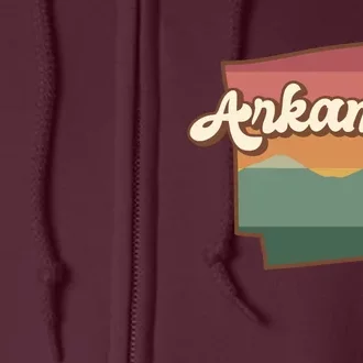 Arkansas Retro Sunset Full Zip Hoodie