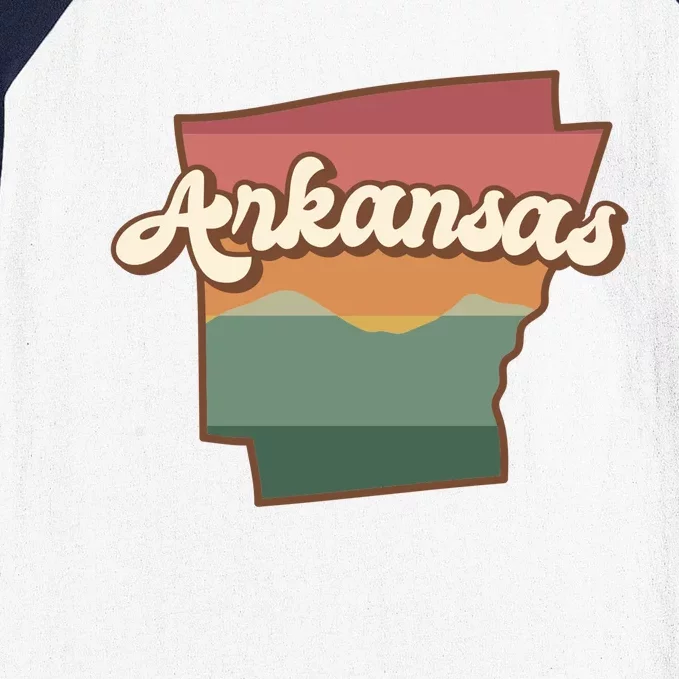 Arkansas Retro Sunset Baseball Sleeve Shirt