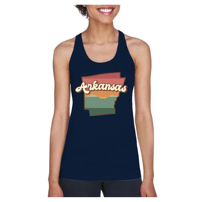 Arkansas Retro Sunset Women's Racerback Tank