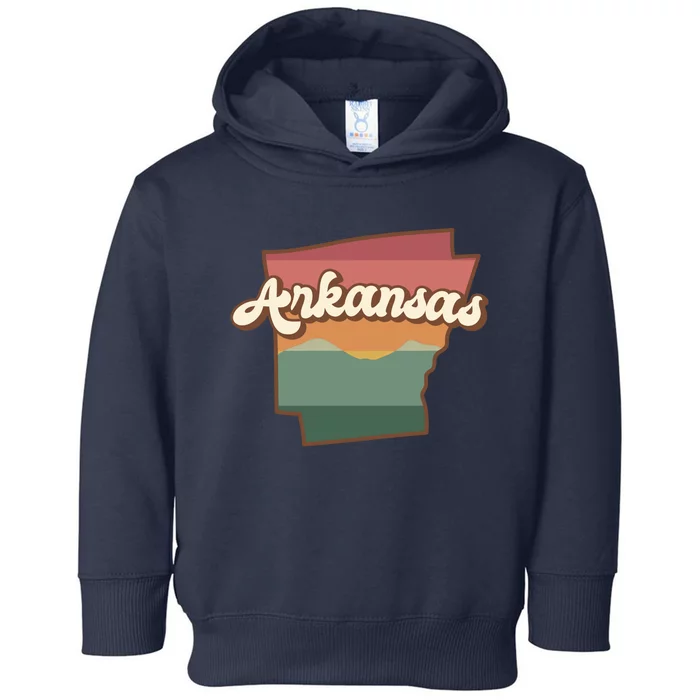 Arkansas Retro Sunset Toddler Hoodie