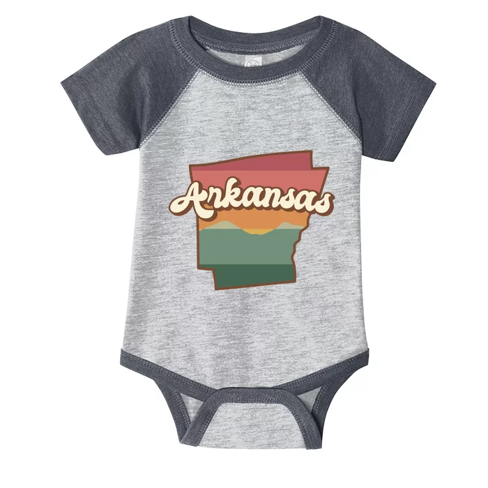 Arkansas Retro Sunset Infant Baby Jersey Bodysuit