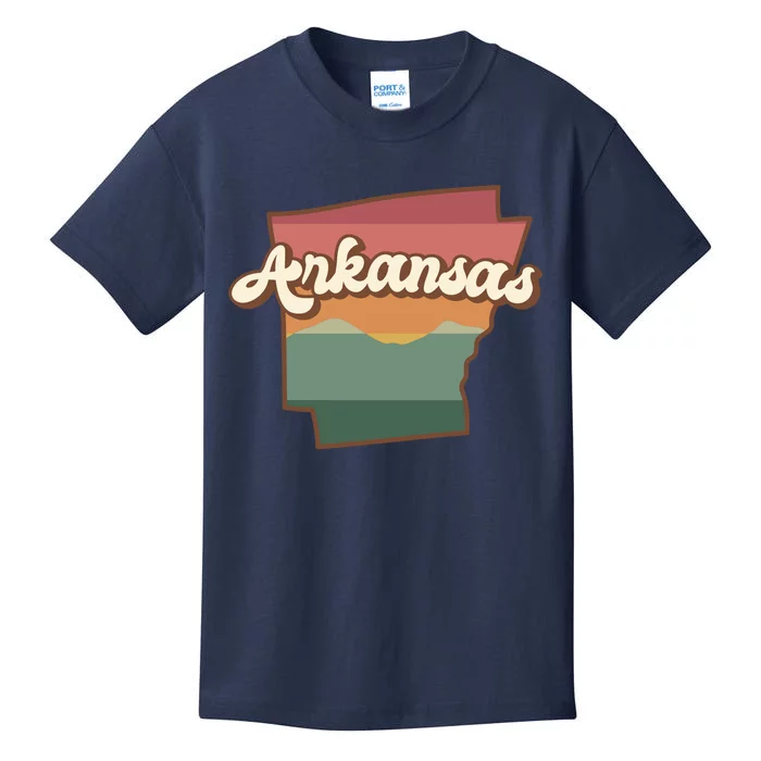 Arkansas Retro Sunset Kids T-Shirt