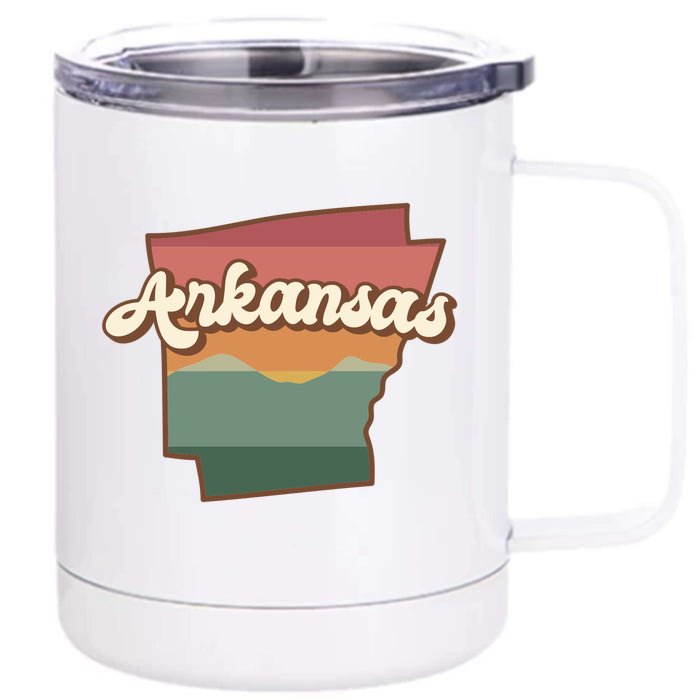 Arkansas Retro Sunset Front & Back 12oz Stainless Steel Tumbler Cup