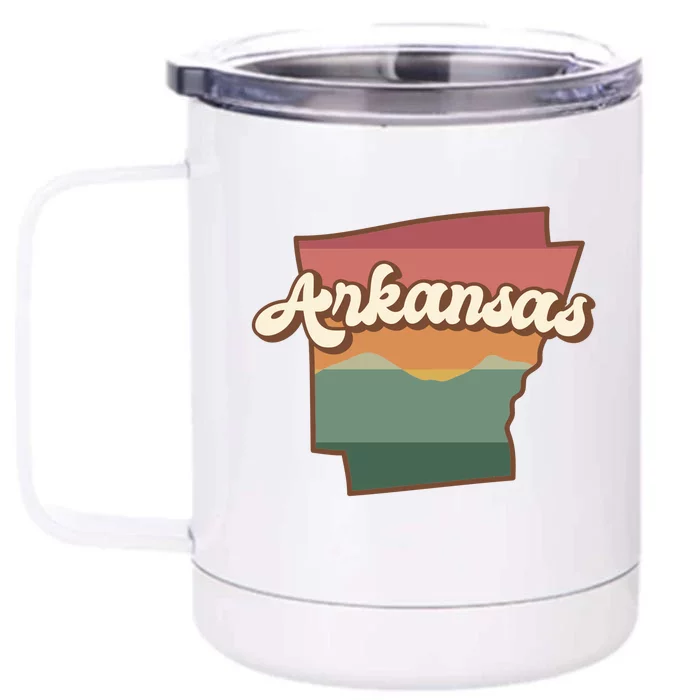 Arkansas Retro Sunset Front & Back 12oz Stainless Steel Tumbler Cup