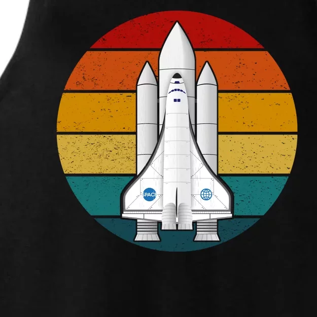 Astronaut Retro Space Sunset Ladies Tri-Blend Wicking Tank