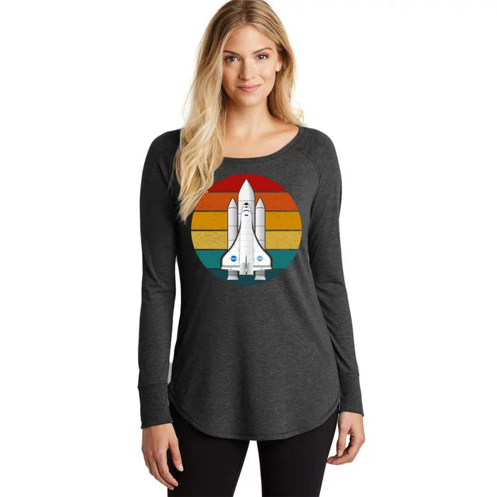 Astronaut Retro Space Sunset Women's Perfect Tri Tunic Long Sleeve Shirt