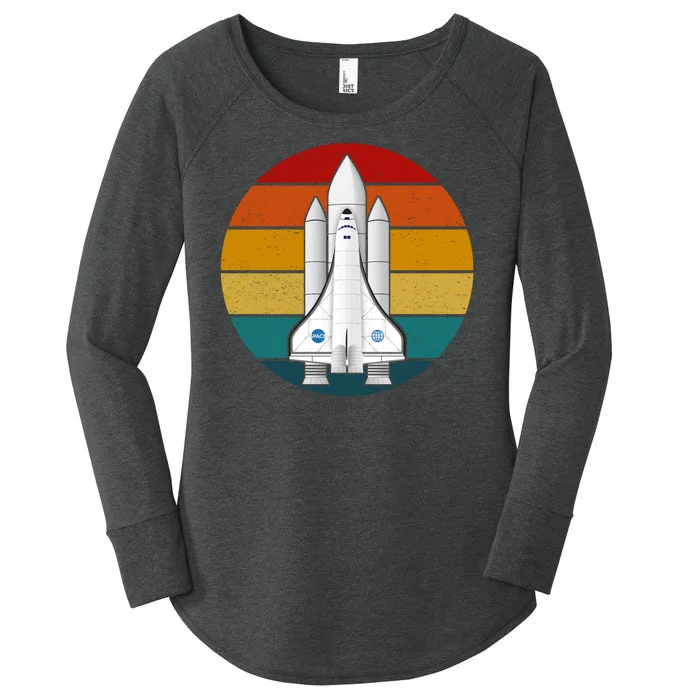 Astronaut Retro Space Sunset Women's Perfect Tri Tunic Long Sleeve Shirt