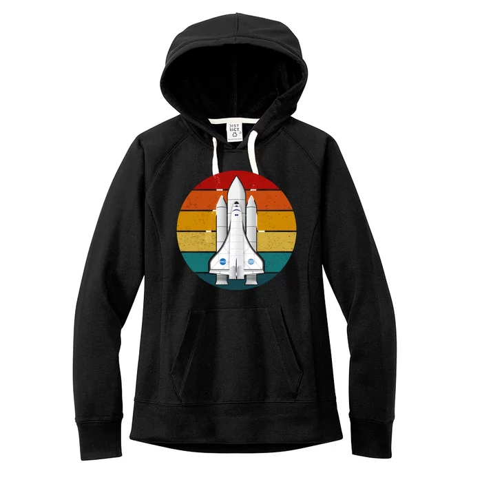 Astronaut Retro Space Sunset Women's Fleece Hoodie