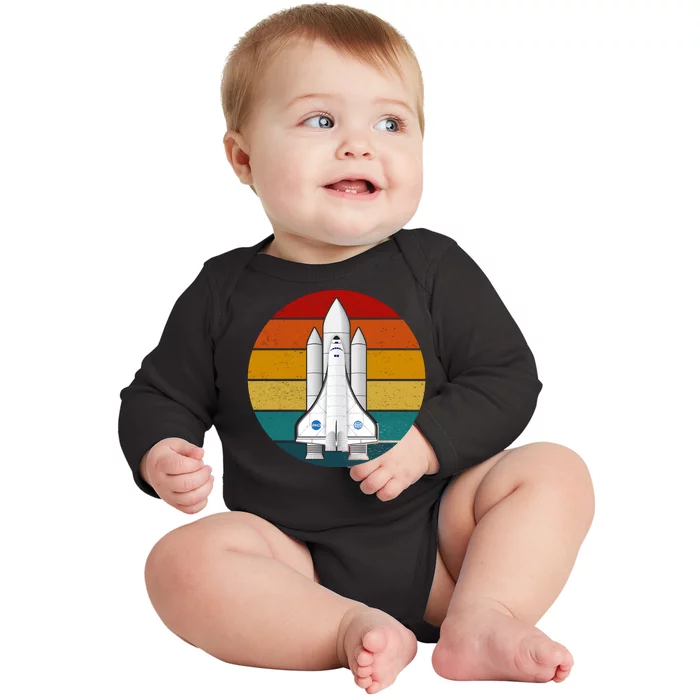 Astronaut Retro Space Sunset Baby Long Sleeve Bodysuit