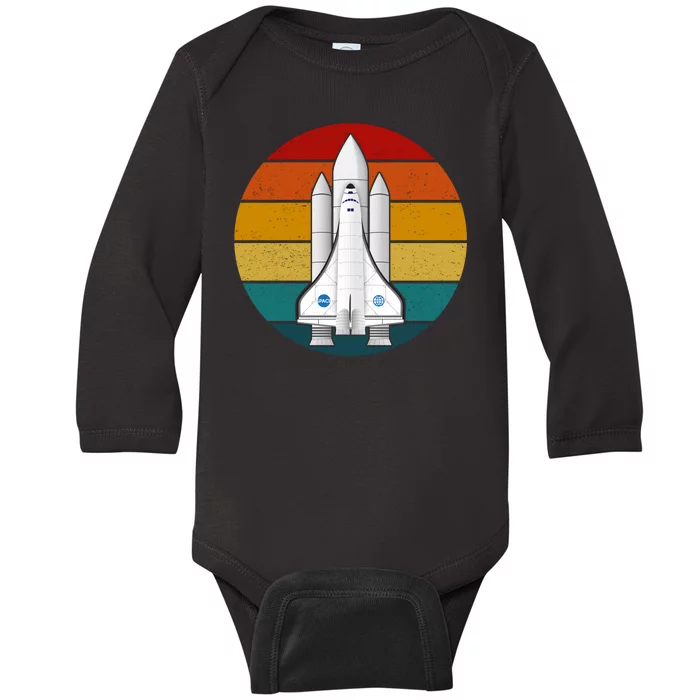 Astronaut Retro Space Sunset Baby Long Sleeve Bodysuit