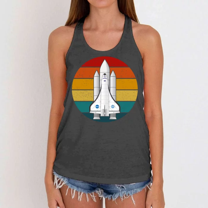 Astronaut Retro Space Sunset Women's Knotted Racerback Tank