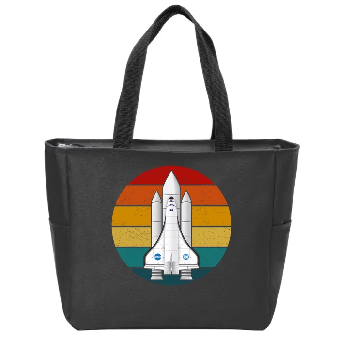 Astronaut Retro Space Sunset Zip Tote Bag