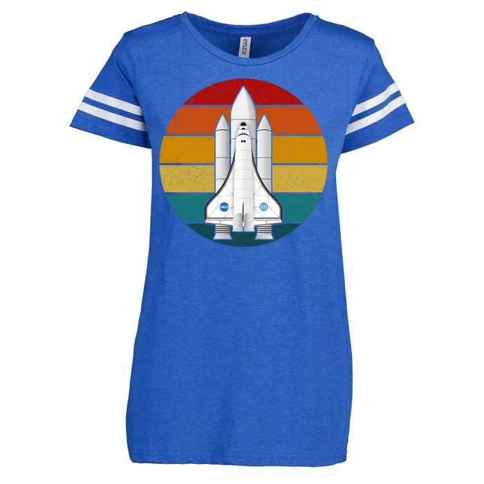 Astronaut Retro Space Sunset Enza Ladies Jersey Football T-Shirt