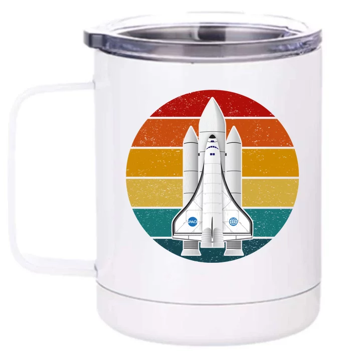 Astronaut Retro Space Sunset Front & Back 12oz Stainless Steel Tumbler Cup