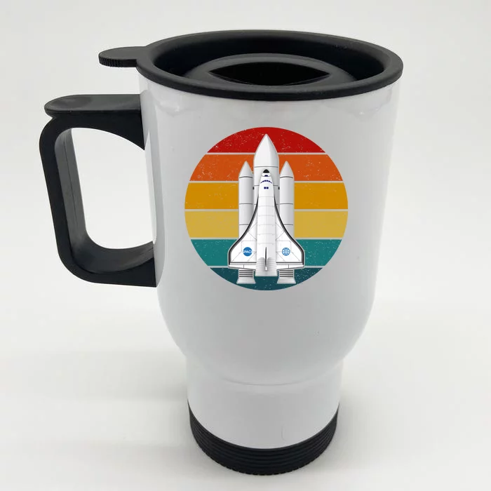 Astronaut Retro Space Sunset Front & Back Stainless Steel Travel Mug