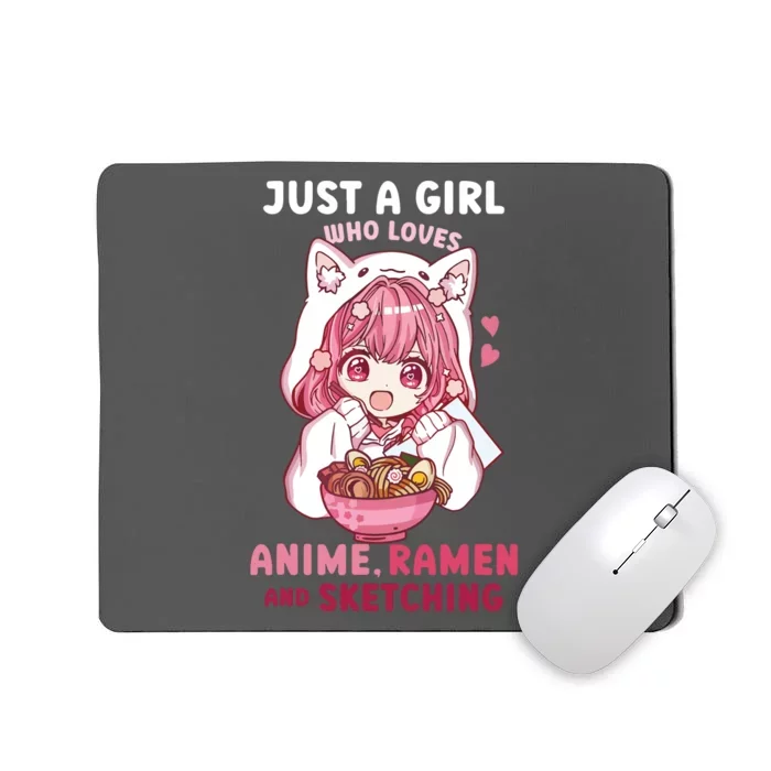 Anime Ramen Sketching Just A Girl Who Loves Anime Sketching Mousepad